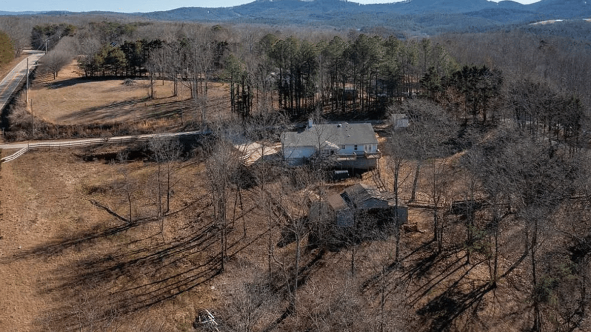 Birds eye view of farm