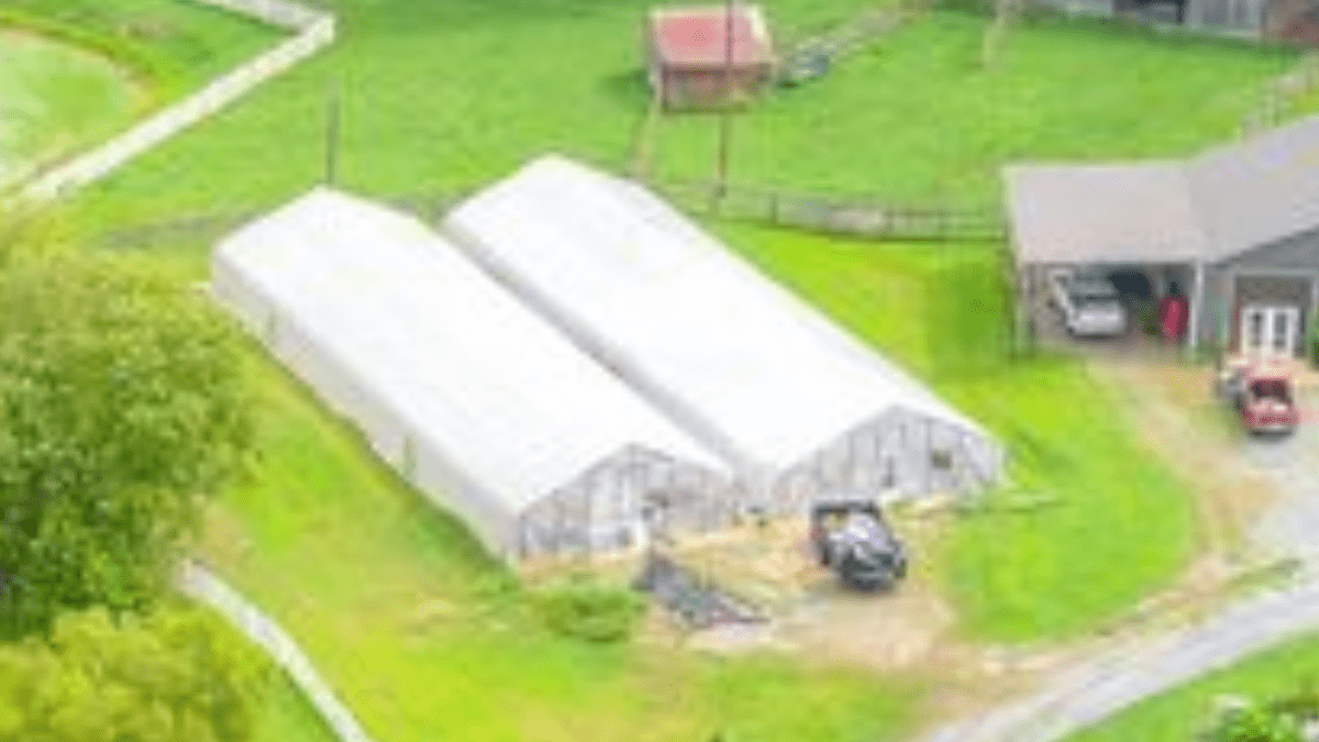 arial view of the greenhouses