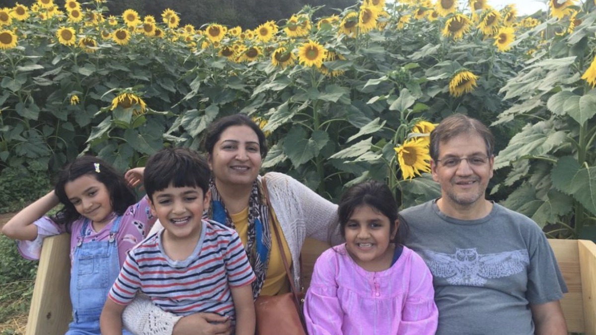 2019 Myself in the imiddle, my husband and our three children my eldest took the photo that is why I