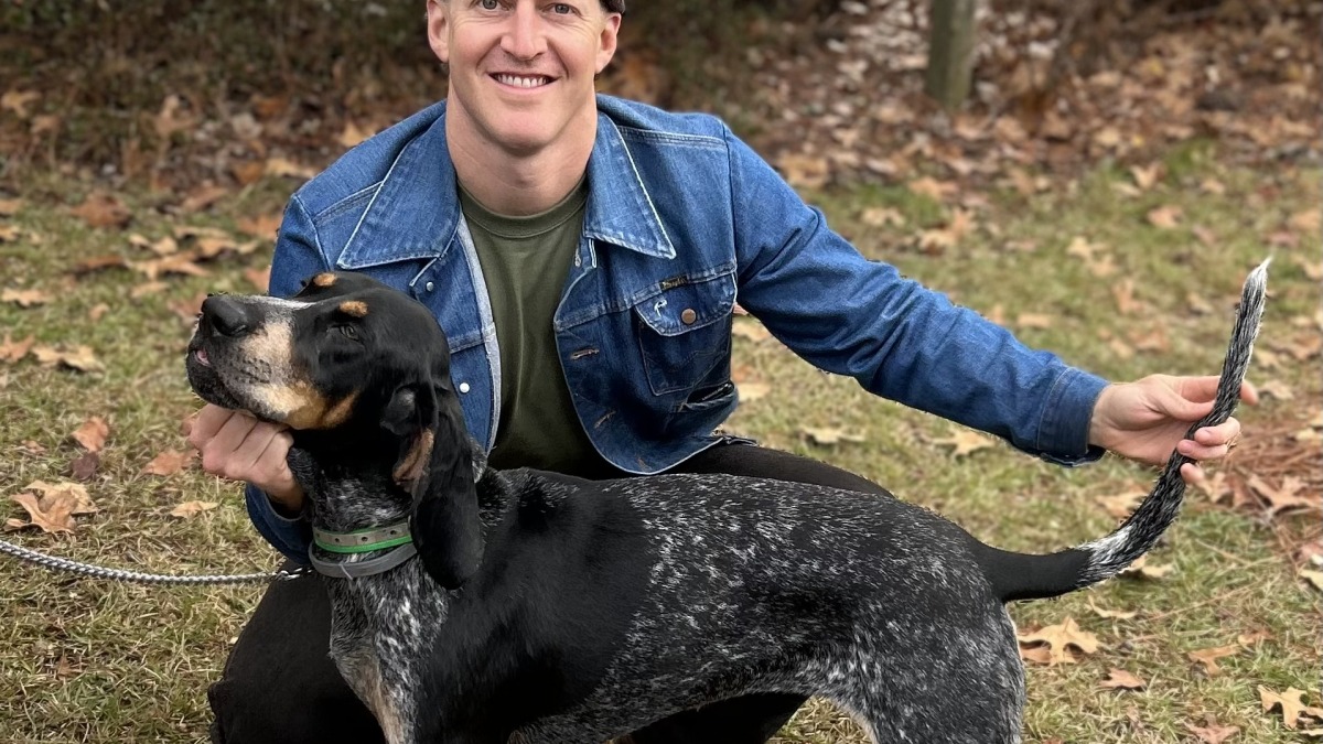 My Bluetick Coonhound “Ruby” and I in North Carolina 