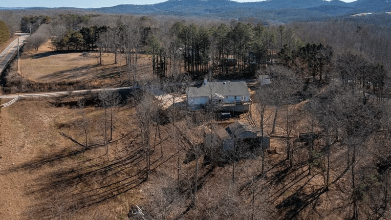 Birds eye view of farm