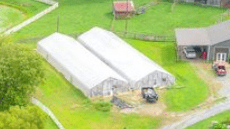 arial view of the greenhouses