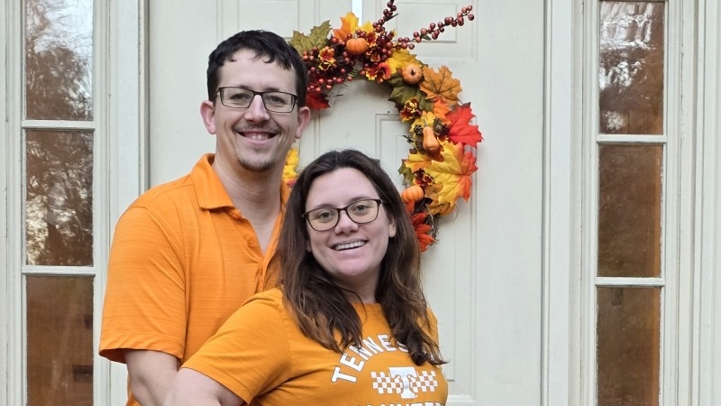 Michael and wife, Whitney, at our home in Watkinsville