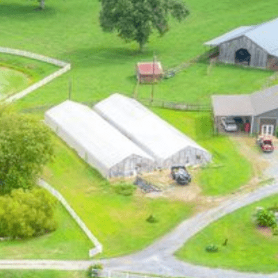 arial view of the greenhouses